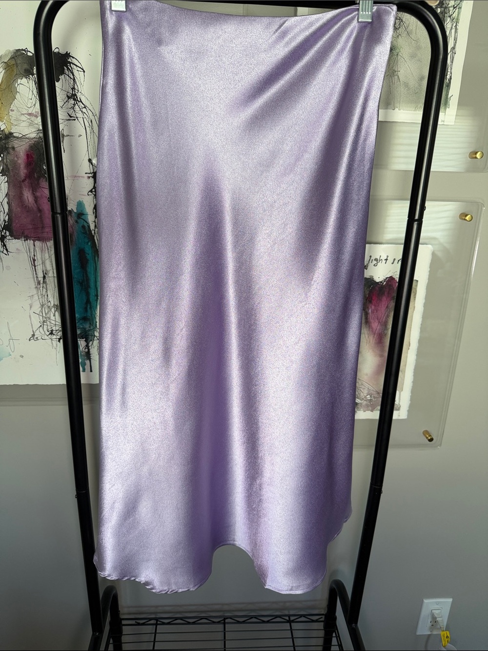 Lilac Satin Slip Skirt - Picture 3 of 3